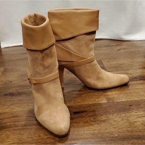 Womens Cole Haan tan suede heeled boots